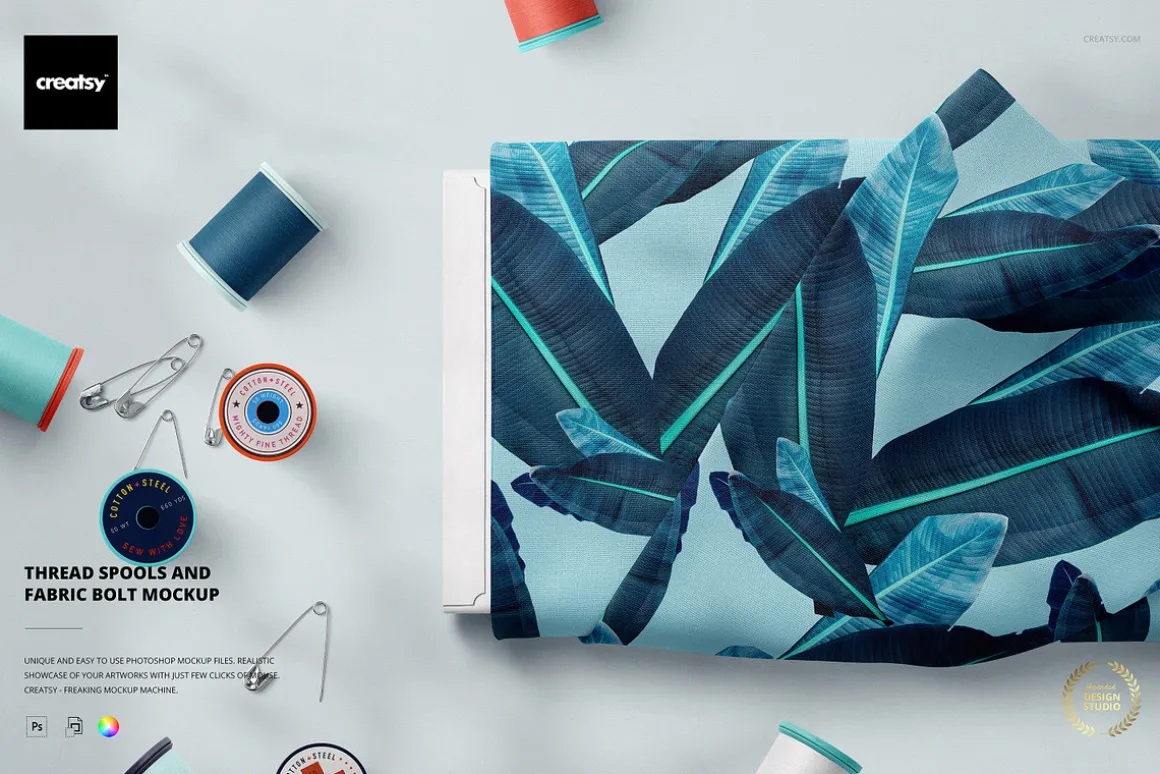 Thread Spools and Fabric Bolt Mockup