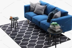 Three-seat sofa 3d model