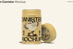 Tin Canister Mockup 2 Views