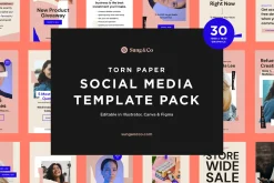 Torn Paper Social Media Templates