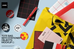 Tote Bag Mockup Stationery
