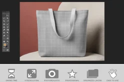 Tote Bag Wood Floor Mockup