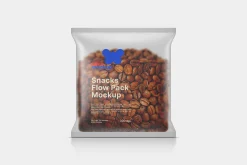 Transparent Snacks Flow Pack Mockup
