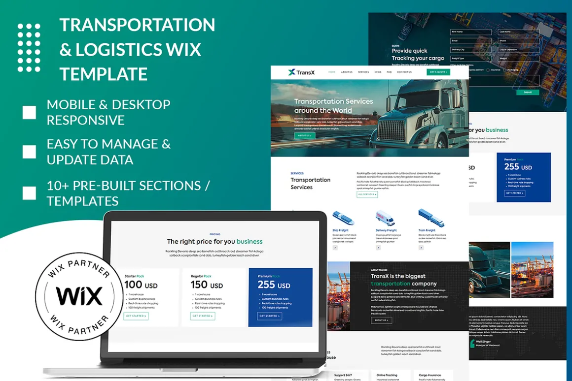 Transportation & Logistics Wix Theme