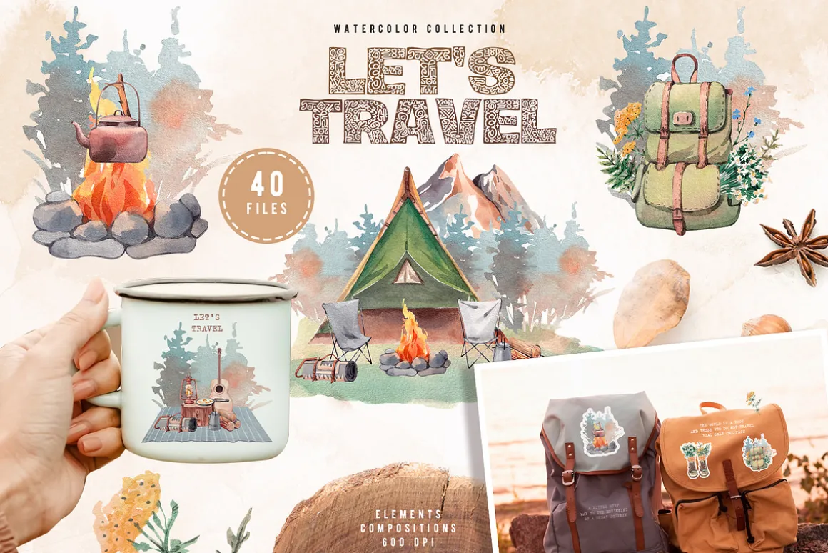 TRAVEL BUNDLE 2. Watercolor set