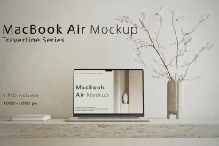 Travertine MacBook Air Mockup