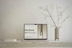 Travertine MacBook Air Mockup