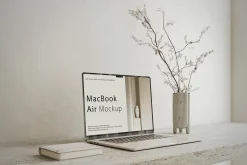Travertine MacBook Air Mockup