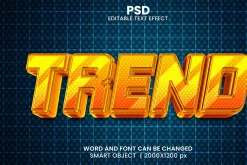 Trend 3d Editable Text Effect Style