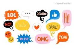 Trendy Cartoon Illustrations Set