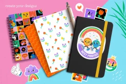Trendy Cartoon Illustrations Set