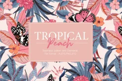 Tropical Peach seamless pattern