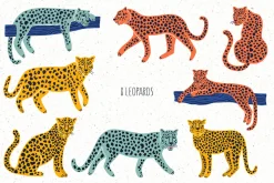 Tropical Leopard Abstract Boho Set