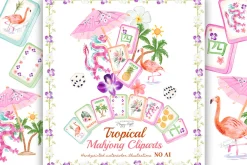 Tropical Mahjong illustrations