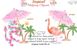 Tropical Mahjong illustrations