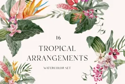TROPICAL SUMMER- Exotic flora set