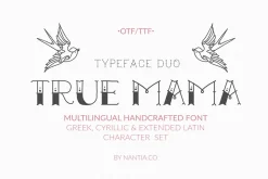 True Mama Cyrillic Typeface Greek