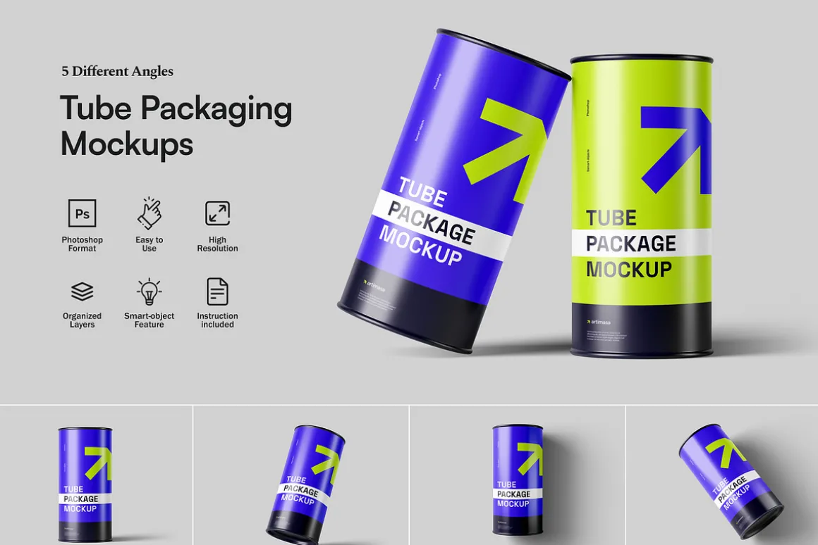 Tube Packaging Mockups
