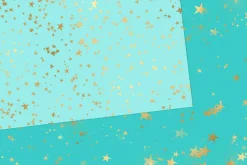 Turquoise & Gold Star Digital Paper