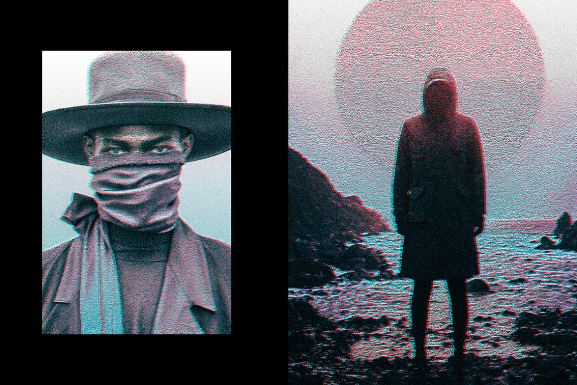 TV CRT Glitch Photo Effect