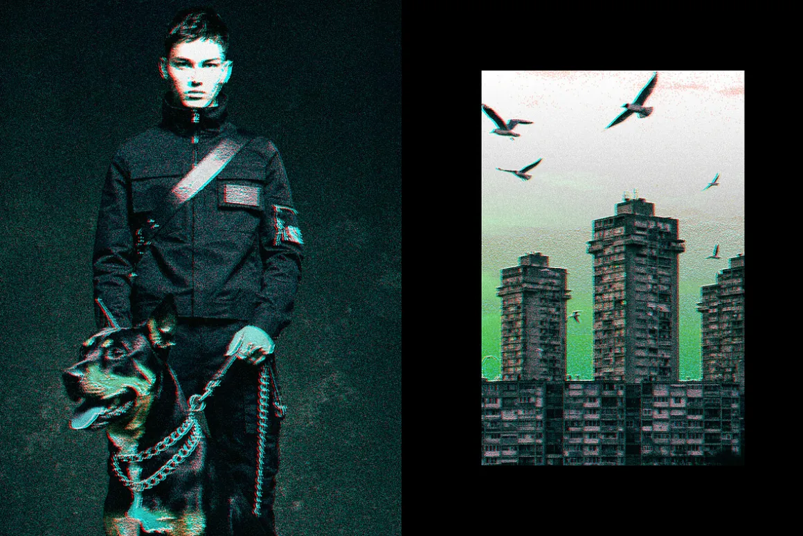 TV CRT Glitch Photo Effect