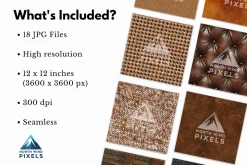 18 Tweed and Leather Digital Papers