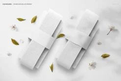 Two Cotton Ribbons on Paddles Mockup