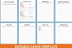 Ultimate Child Custody Binder Canva