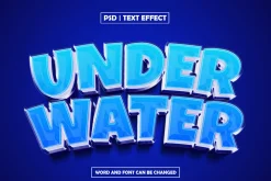 Underwater 3d text effect