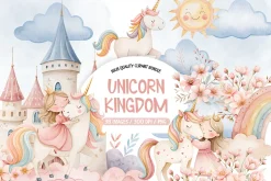 Unicorn And Princess Clipart