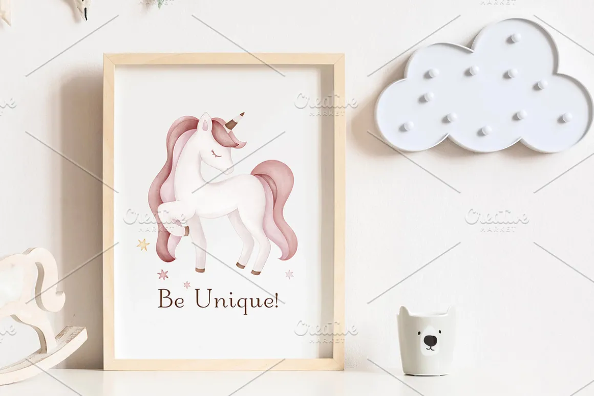 unicorn clipart watercolor