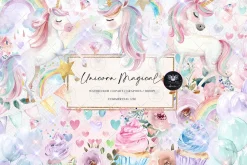 Unicorn Magical Watercolor Clipart