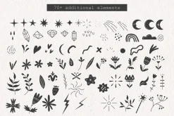 Unicorns | Linocut vector collection