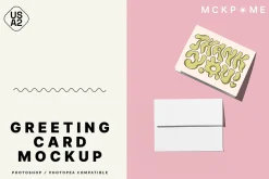 US A2 card and envelope mockup