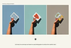 US A2 greeting card in hand mockup