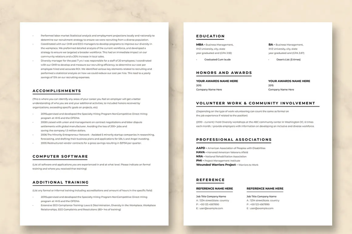 USAJob Resume Template