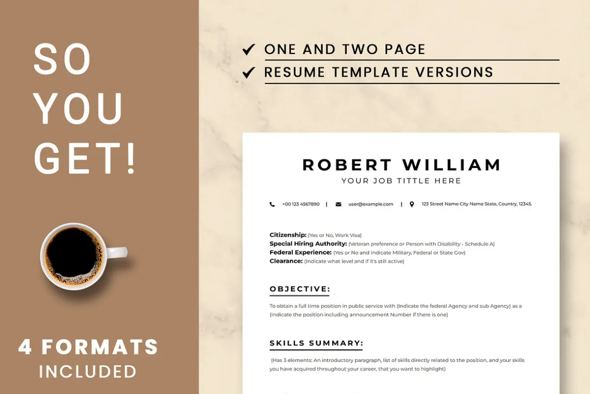 USAJob Resume Template