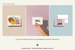 US A2 landscape postcards mockup set
