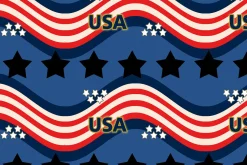USA Patriotic Black Stars Seamless