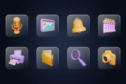 User Interface 3D Icons Set