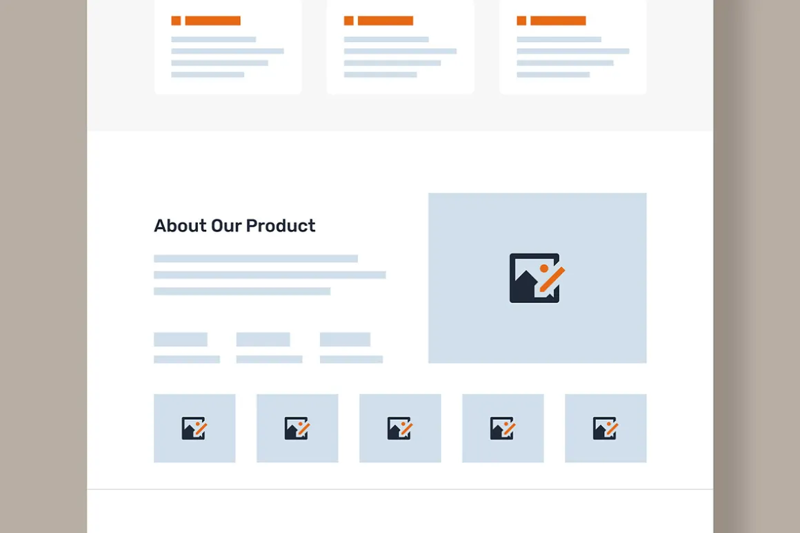 UX UI Website Landing Page Wireframe