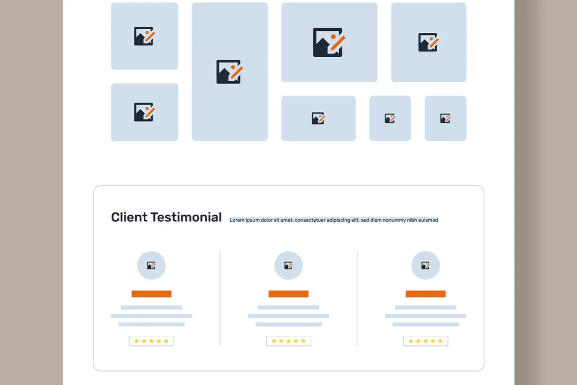 UX UI Website Landing Page Wireframe