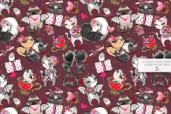 Valentine Cats Seamless Patterns Set