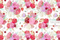 Valentine Cats Seamless Patterns Set