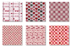 Valentine Checkered Digital Paper