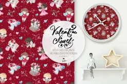 Valentine Cupid Seamless Patterns