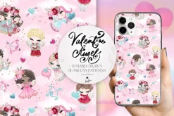 Valentine Cupid Seamless Patterns