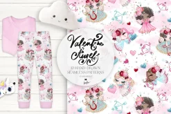 Valentine Cupid Seamless Patterns
