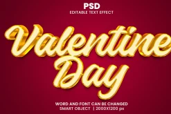 Valentine day 3d Text Effect Style