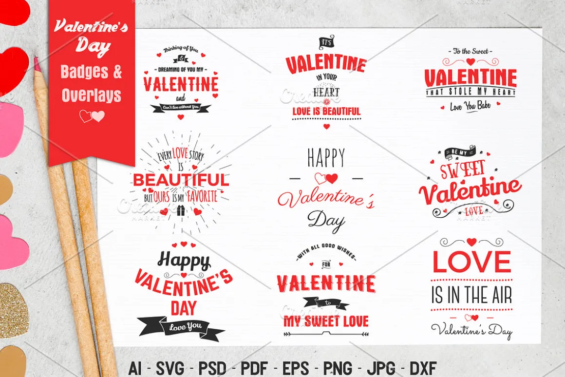 Valentine's Day Badges & Overlays